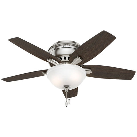 Newsome 42" Low-Profile Ceiling Fan with 5 Blades (Brushed Nickel-Walnut)