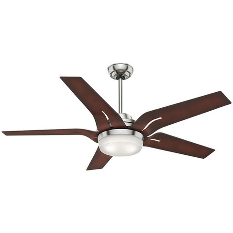 56" Correne Ceiling Fan (Brushed Nickel with Coffee Beech Blades)