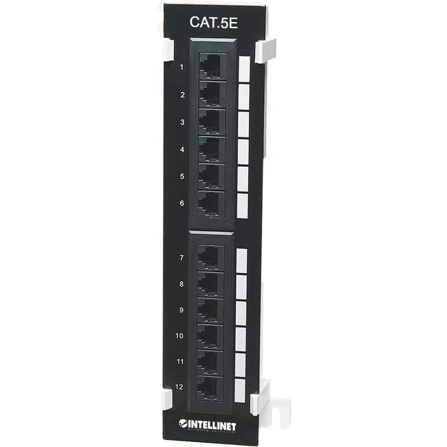 Intellinet Network Solutions 12-Port Rackmount Cat5e UTP 110-Krone Patch Panel, Wall-mount