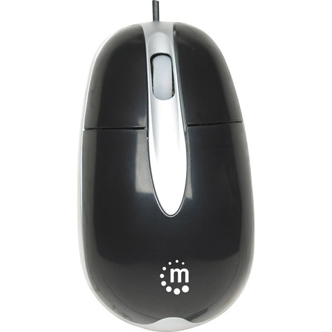 Manhattan Optical USB Mouse with Scroll Wheel, 1000 dpi, Black-Silver