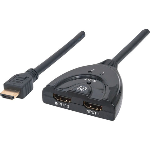 Manhattan 2-Port HDMI Switch HDMI 1.3, 2-Port, Integrated Cable