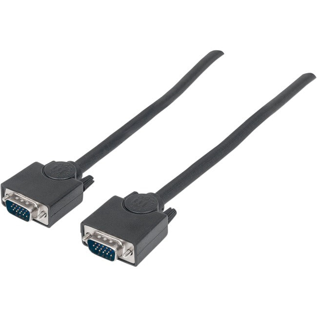 Manhattan SVGA HD15 Male to HD15 Male Monitor Cable, 15', Black