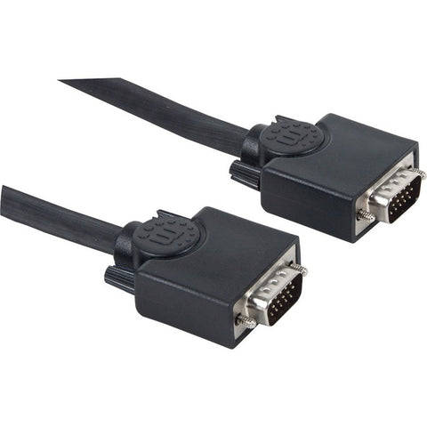 Manhattan SVGA HD15 Male to HD15 Female Monitor Cable, 50', Black