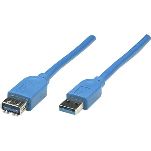 Manhattan SuperSpeed USB 3.0 A Male-A Female Extension Cable, 5Gbps, 6.5 ft (2m), Blue