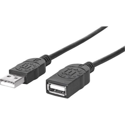 Manhattan Hi-Speed USB 2.0 A Male-A Female Extension Cable, 6', Black, Retail Pkg