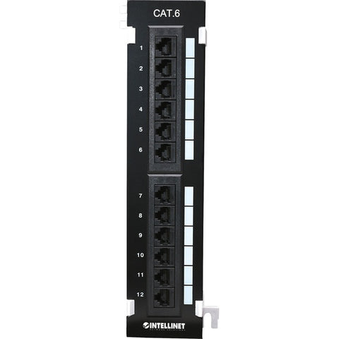 Intellinet Network Solutions 12-Port Rackmount Cat6 UTP 110-Krone Patch Panel, Wall-mount