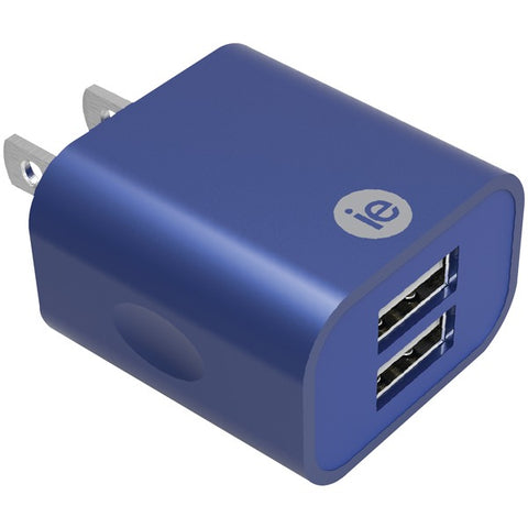 2.4-Amp Dual USB Wall Charger (Blue)