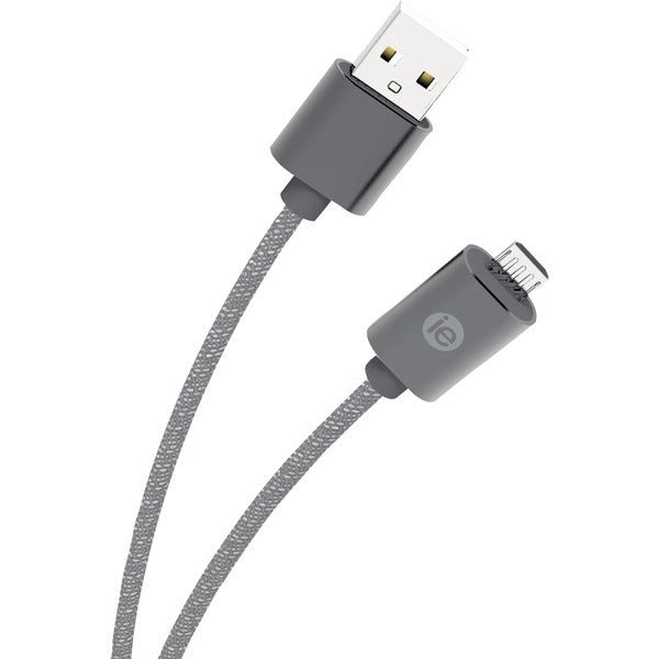 Charge & Sync Braided Micro USB to USB Cable, 10ft (Gray)
