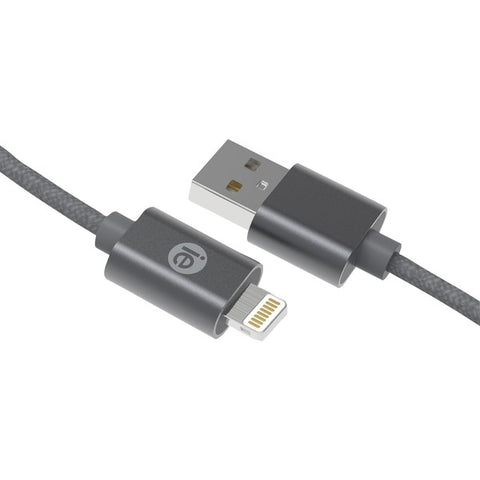 Charge & Sync Braided Lightning(R) to USB Cable, 6ft (Gray)