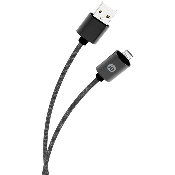 Charge & Sync Braided Micro USB to USB Cable, 6ft (Black)