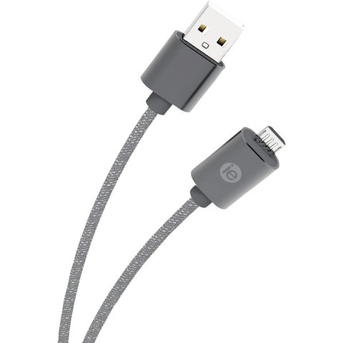 Charge & Sync Braided Micro USB to USB Cable, 6ft (Gray)