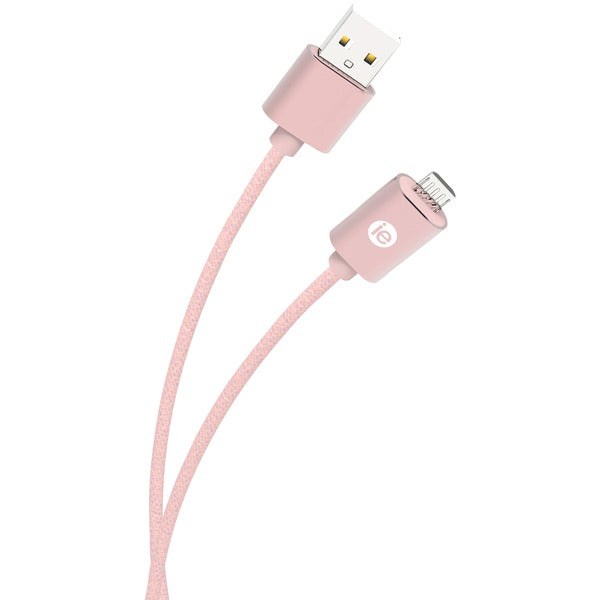 Charge & Sync Braided Micro USB to USB Cable, 6ft (Rose Gold)
