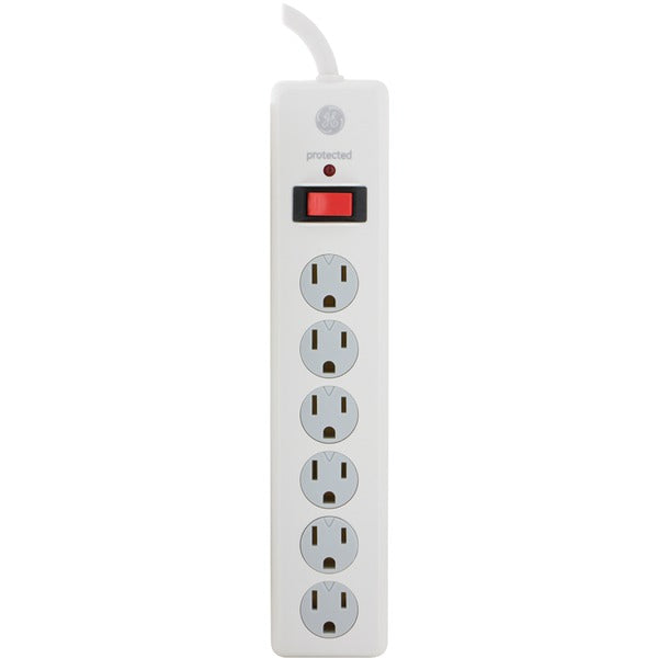 6-Outlet Surge Protector (White, 10ft Cord)