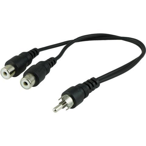 Audio Y-Adapter, 6" (1 Male RCA to 2 Male RCA's)