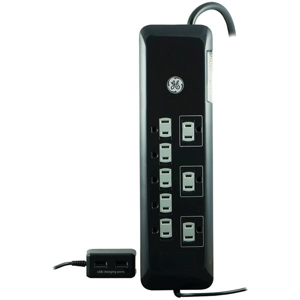 8-Outlet Surge Protector with USB Tether, 4ft Cord