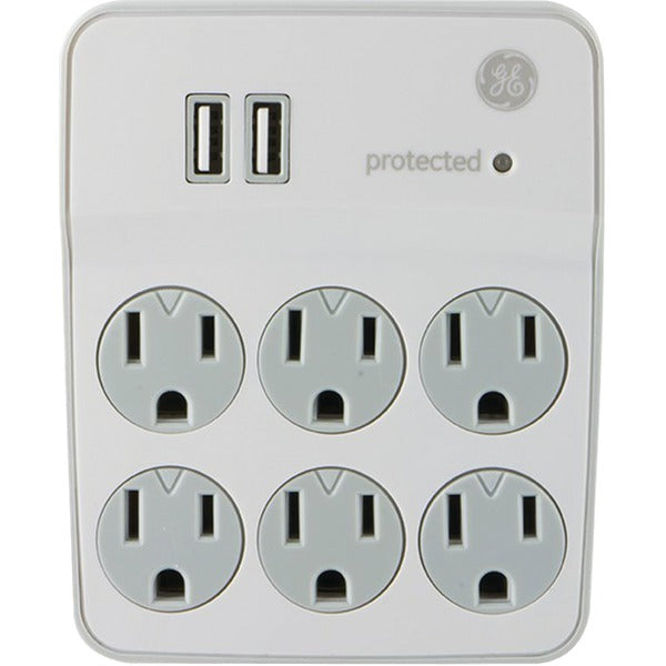 6-Outlet Surge-Protector Wall Tap with 2 USB Ports