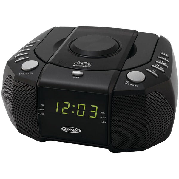 Dual Alarm Clock AM-FM Stereo Radio with Top-Loading CD Player