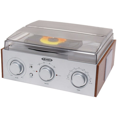 3-Speed Stereo Turntable with AM-FM Receiver & 2 Built-in Speakers