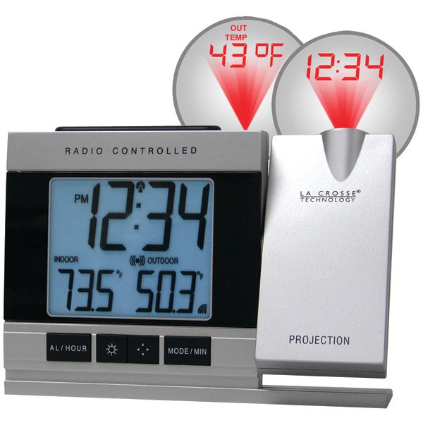 Atomic Projection Alarm Clock with Indoor & Outdoor Temperature