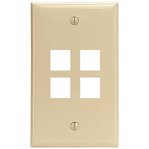 4-Port QuickPort(R) Wall Plate (Ivory)