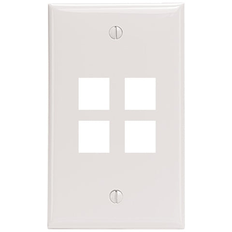 4-Port QuickPort(R) Wall Plate (White)