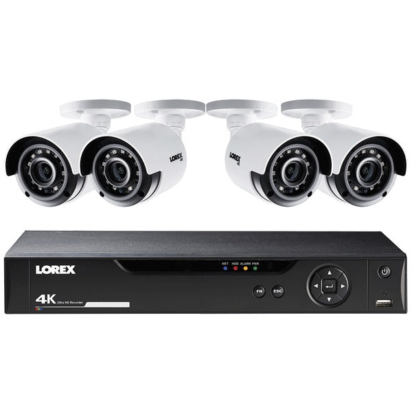 8-Channel 4K HD 1TB DVR with Four 4K Bullet Security Cameras