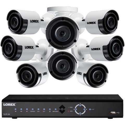 16-Channel 4K 3TB NVR with Eight 5.0-Megapixel Color Night Vision Indoor-Outdoor Security Cameras