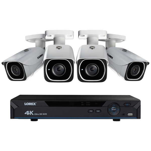 8-Channel 4K HD 2TB NVR with Four 4K Bullet Security Cameras
