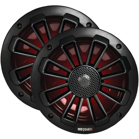 Nautic Series 6.5" 120-Watt 2-Way Coaxial Speaker System with Matte Black Finish (With LED Illumination)