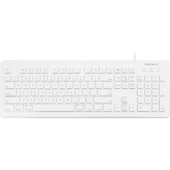 Macally 104 Key Full Size USB Wired Keyboard and Mouse for Mac and PC