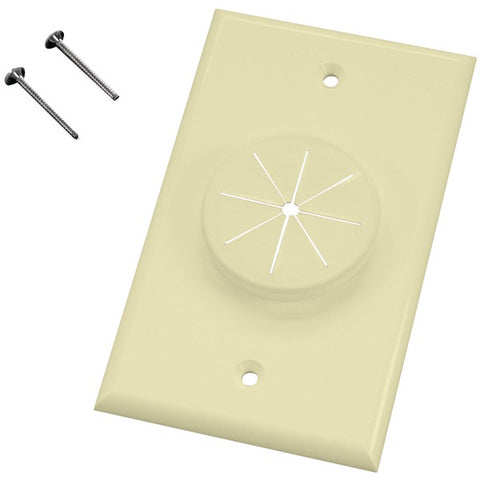 Single-Gang Wireport(TM) Wall Plate with Grommet (Almond)