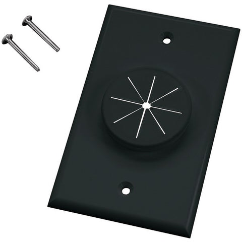 Single-Gang Wireport(TM) Wall Plate with Grommet (Black)