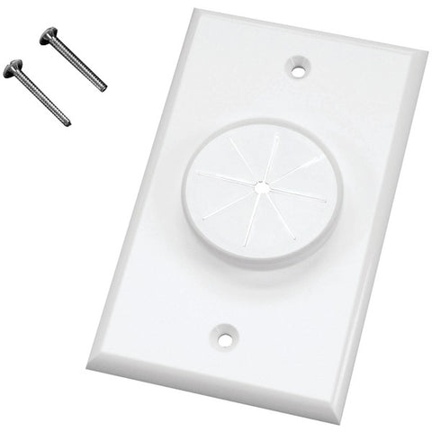Single-Gang Wireport(TM) Wall Plate with Grommet (White)
