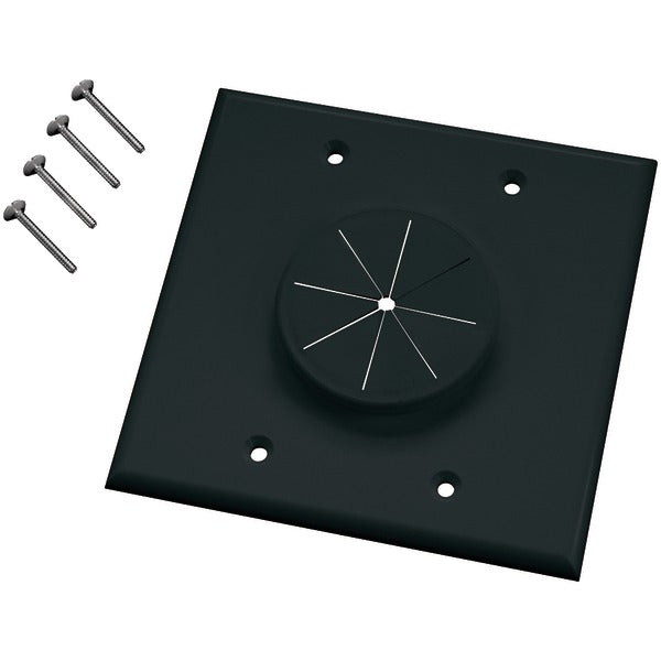 Double-Gang Wireport(TM) Wall Plate with Grommet (Black)