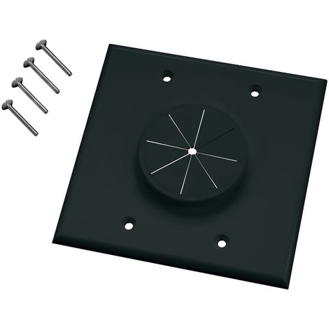 Double-Gang Wireport(TM) Wall Plate with Grommet (Black)