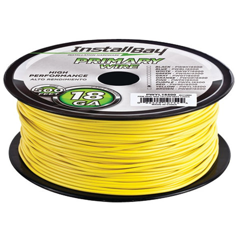 18-Gauge Primary Wire, 500ft (Yellow)