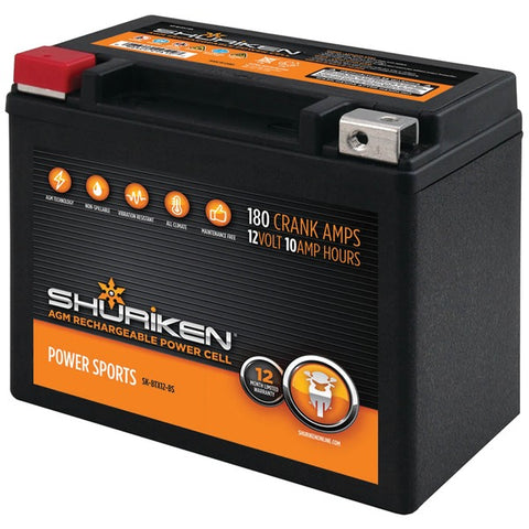 180 Crank Amps 10Ah AGM Powersports 12-Volt Battery