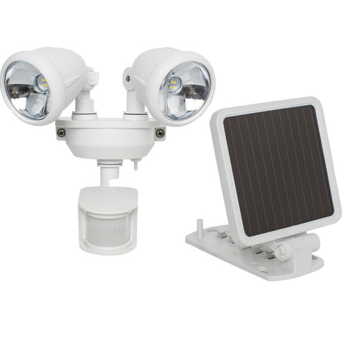 Solar-Powered Dual Head LED Security Spotlight (White)