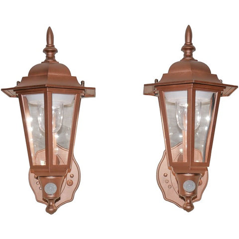 Battery-Powered Motion-Activated Plastic LED Wall Sconce, 2-Pack (Bronze)