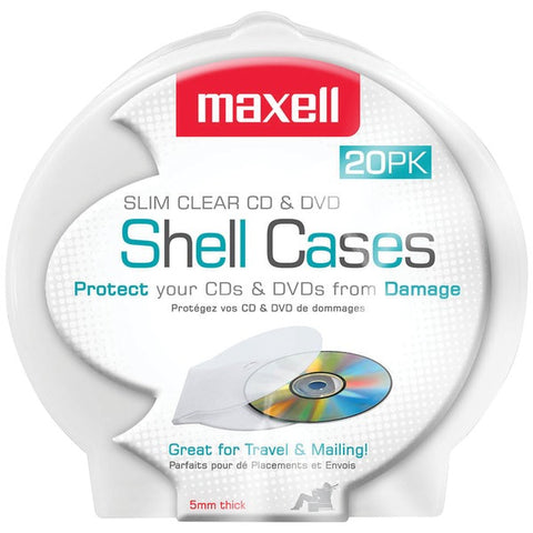 Slim CD-DVD Shell Cases, 20 pk (Clear)