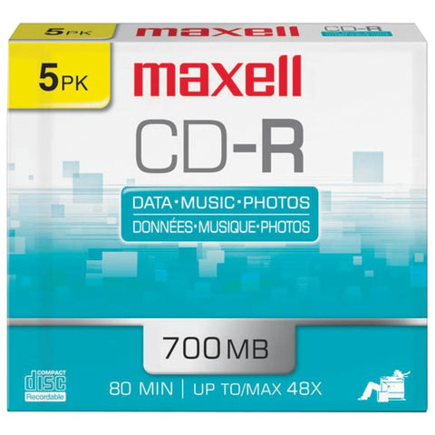 700MB 80-Minute CD-Rs (5 pk; Slim Jewel Cases)