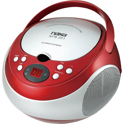 Portable CD Player with AM-FM Radio (Red)