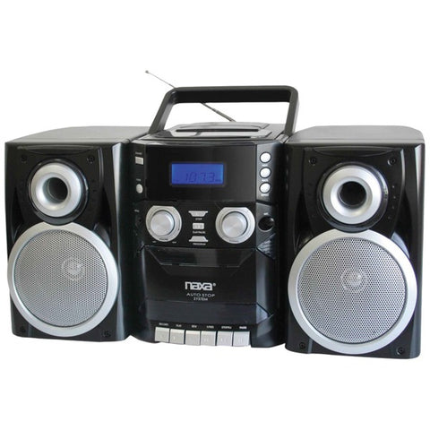 Portable CD Player with AM-FM Radio, Cassette & Detachable Speakers