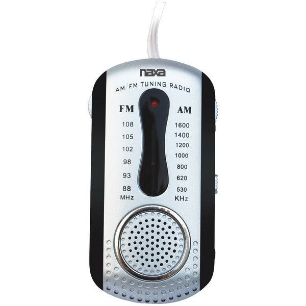 AM-FM Mini Pocket Radio with Speaker (Black)