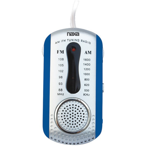 AM-FM Mini Pocket Radio with Speaker (Blue)
