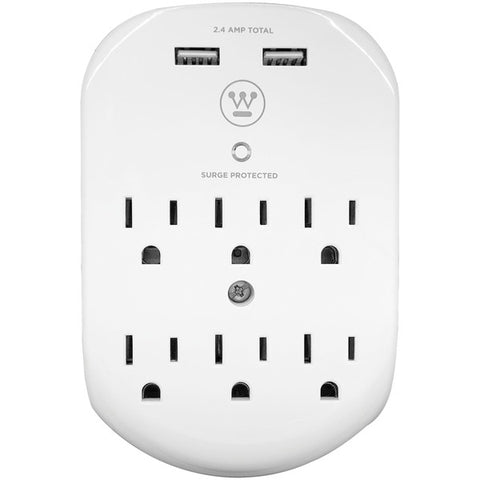 Sure Series Wall Surge 6 Wall Tap with 2 USB Ports