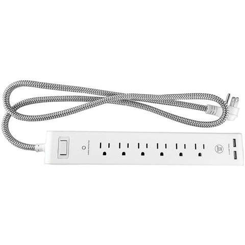 Sure Series Surge Strip USB, 4-Foot Cord (White)