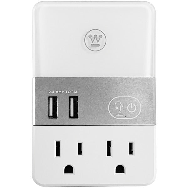 Sure Series Night-Light Power Station Wall Tap with 2 USB Ports