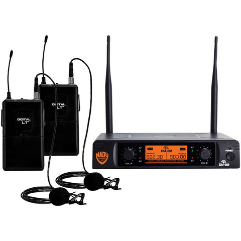 Dual-Transmitter Digital Wireless Microphone System (2 Digital LT(TM) LM-14-O lapel microphones)
