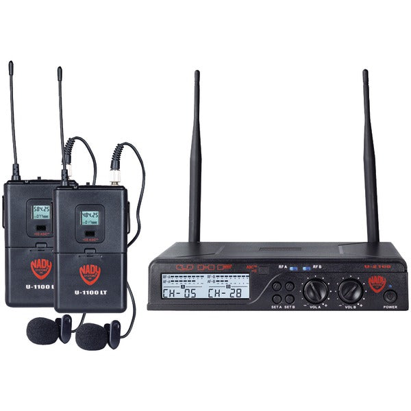 UHF Dual 100-Channel Wireless Lavalier Handheld Microphone System